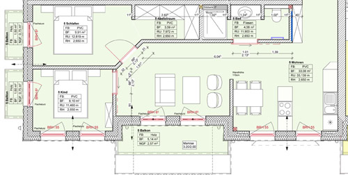 Grundriss Ferienwohnung 2 | Villa Marieneck-Seeoase Norderney